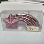 Ёлочная игрушка "Звезда желаний" 11*5*1,5 см, розовый