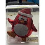 Ёлочная игрушка "Весёлый пингвинёнок" 11*6*11 см, красный