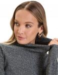 NORVEG CashTouch Водолазка женская, цвет черно-белый меланж