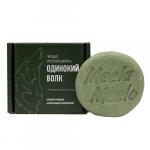Твердый мужской шампунь "Одинокий волк" в картонной коробке.