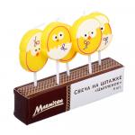 Свеча на шпажке "Цыпленок", 5шт, 3,5*3 см MARMITON /24