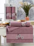 11717  Лиловый WISHES    (50х90+70х140 ) в коробке Набор полотенец MERZUKA