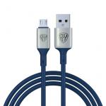 BY Кабель для зарядки Space Cable Pro Micro USB, 1м, Быстрая зарядка QC3.0, штекер металл, синий