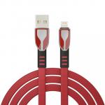 BY Кабель для зарядки Графика iP, 2.4А, 1м, Быстрая зарядка, штекер металл, красный