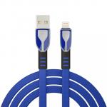 BY Кабель для зарядки Графика iP, 2.4А, 1м, Быстрая зарядка, штекер металл, синий