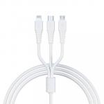 BY Кабель для зарядки 3 в 1 Классика iP/Micro USB/Type-C, 1м, 3A, белый