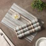 Набор салфеток сервировочных на стол Доляна «Дождь», 4 шт, 45_30 см, цвет бирюзово-белый