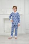 Пижама детская из джемпера и брюк из кулирки Коровы голубой